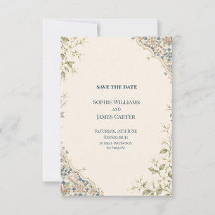 Moroccan Tile Botanical Wedding Save The Date
