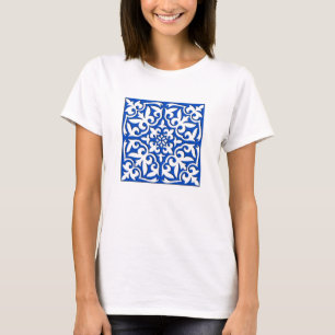 Moroccan tile - cobalt blue and white T-Shirt