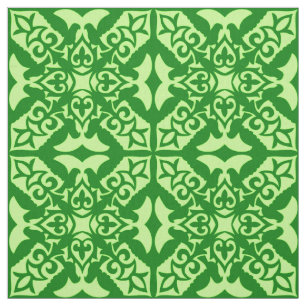 Moroccan tile - dark pine green fabric
