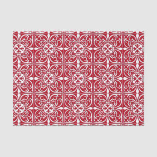 Moroccan tile - dark red and white tissue paper