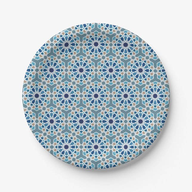 Moroccan tile designs paper plate (Front)