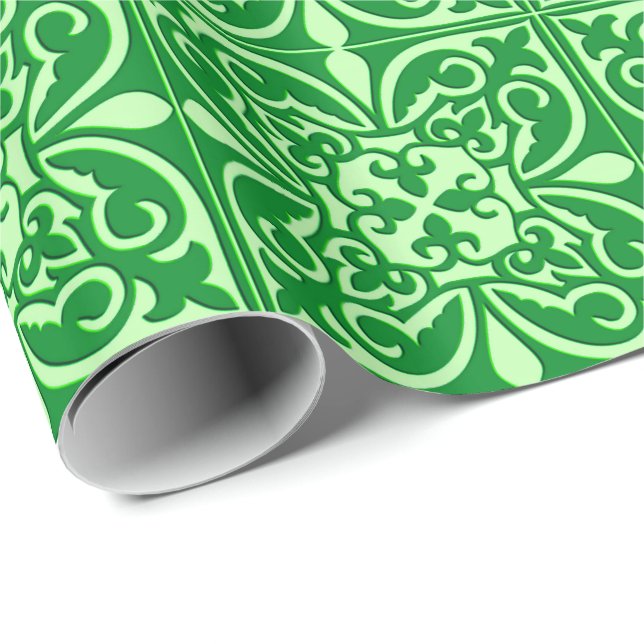 Moroccan tile - emerald green wrapping paper (Roll Corner)