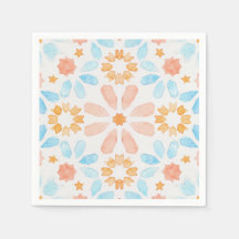Moroccan tile in blue and orange