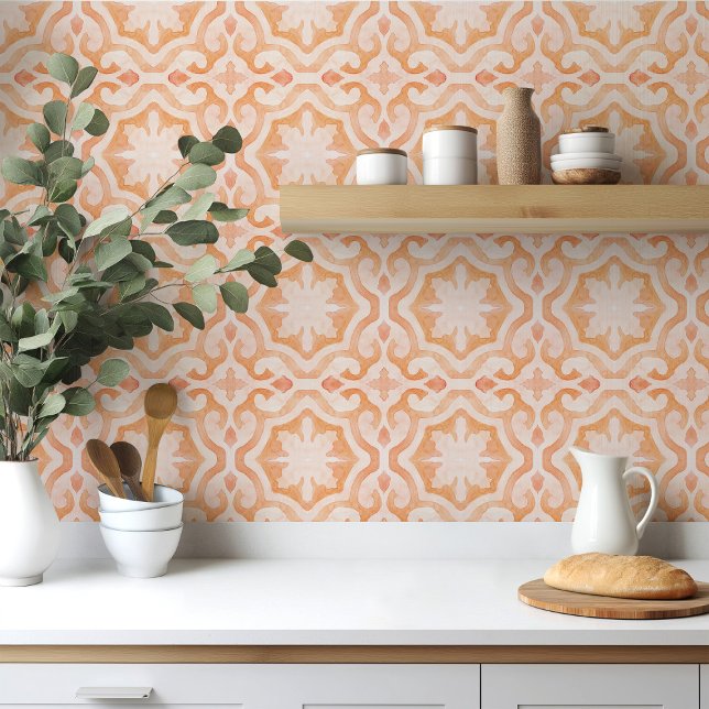 Moroccan tile in  orange watercolor (Creator Uploaded)