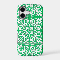 Moroccan tile - jade green and white