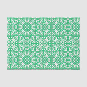 Moroccan tile - jade green and white tissue paper