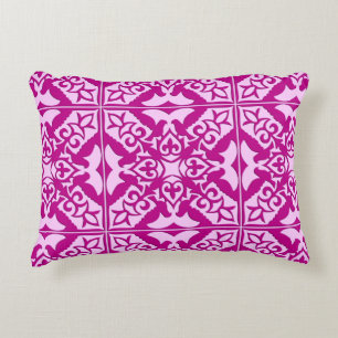 Moroccan tile - magenta and pink decorative cushion