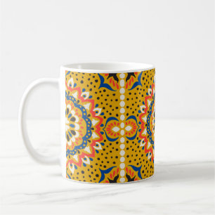 Moroccan tile mosaic illustration pattern coffee mug