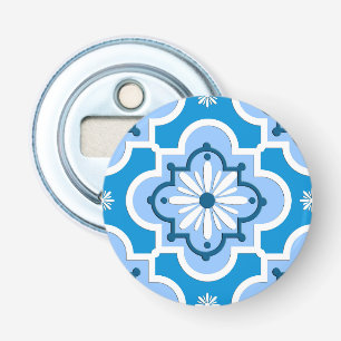 Moroccan tile pattern - Blue and White Bottle Opener