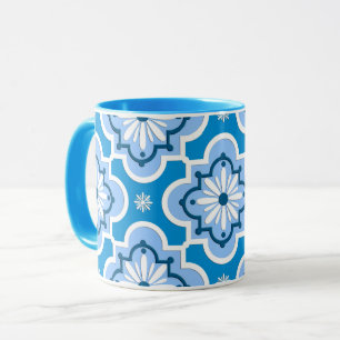 Moroccan tile pattern - Blue and White Mug