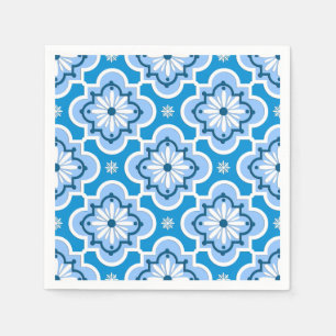 Moroccan tile pattern - Blue and White Napkin