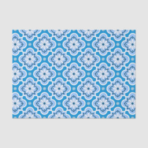 Moroccan tile pattern - Blue and White Tissue Paper