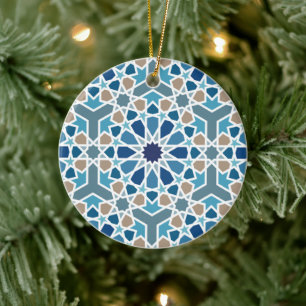 Moroccan Tile Pattern Ceramic Tree Decoration