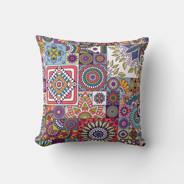 Moroccan Tile Pattern Cushion (Front)