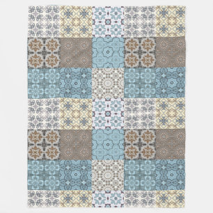 Moroccan Tile Pattern Fleece Blanket