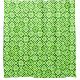 Moroccan tile pattern - Lime Green Shower Curtain