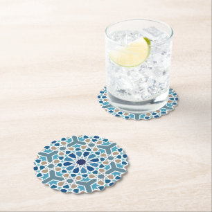 Moroccan Tile Pattern Paper Coaster