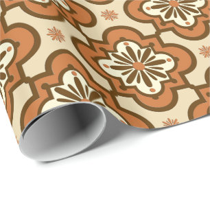 Moroccan tile pattern - Rust and Tan Wrapping Paper