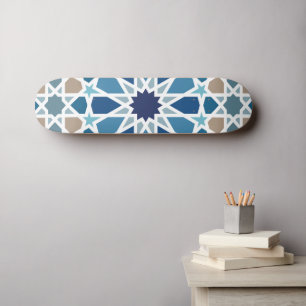 Moroccan Tile Pattern Skateboard