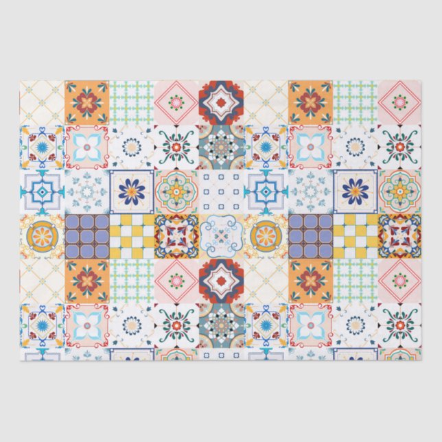 Moroccan Tile Pattern  Tissue Paper (Front)