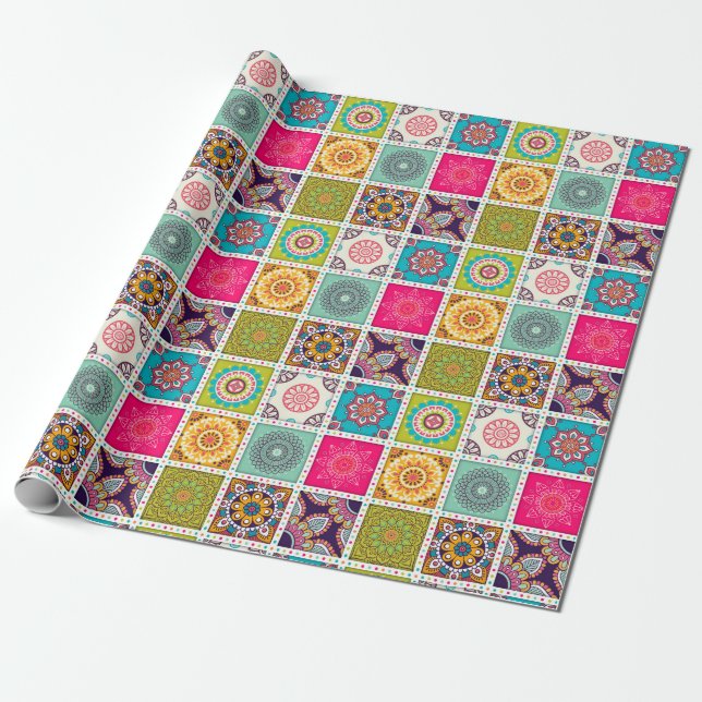 Moroccan Tile Pattern Wrapping Paper (Unrolled)