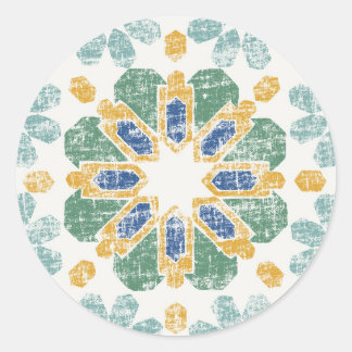 Moroccan Tile - Pond Classic Round Sticker