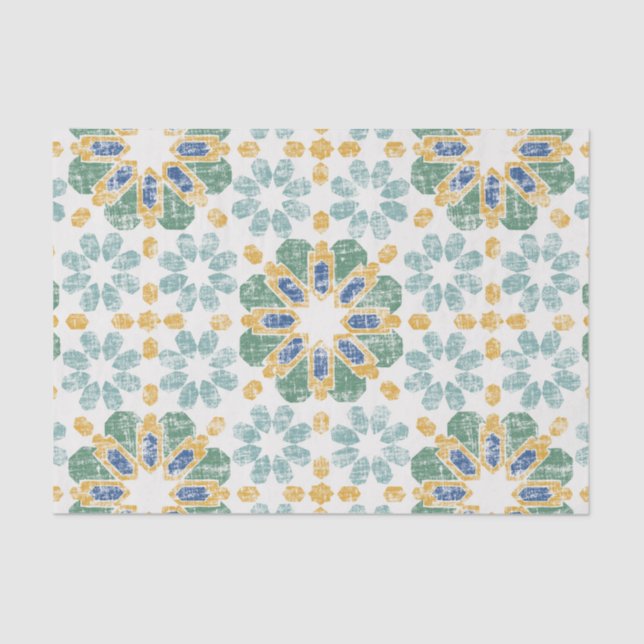 Moroccan Tile - Pond Tissue Paper (Front)