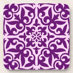 Moroccan tile - purple and orchid coaster