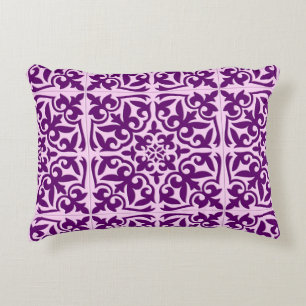 Moroccan tile - purple and orchid decorative cushion