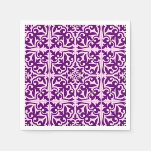 Moroccan tile - purple and orchid napkin