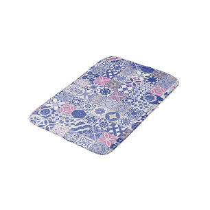 Moroccan tile - purple and pink bath mat