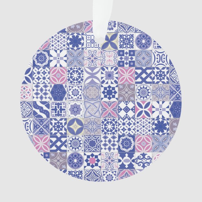 Moroccan tile - purple and pink ornament (Front)