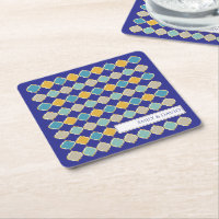 Moroccan Tile Royal Blue Golden Wedding