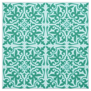 Moroccan tile - turquoise and aqua fabric