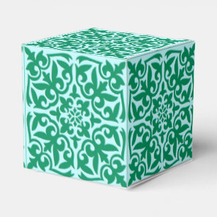 Moroccan tile - turquoise and aqua favour box