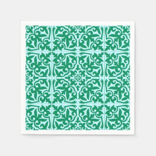 Moroccan tile - turquoise and aqua napkin