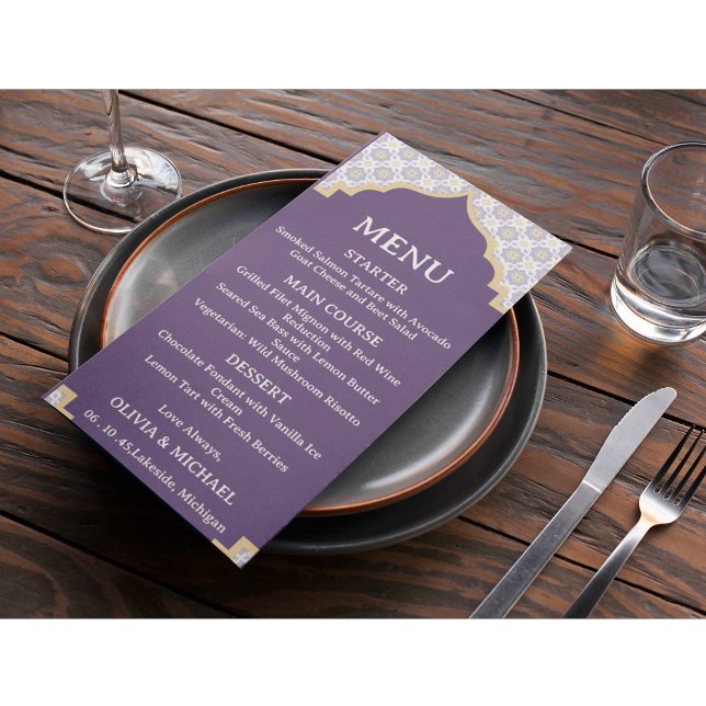 Moroccan Tile Wedding Menu Card (Creator Uploaded)
