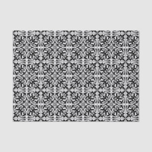 Moroccan tile - white with black background tissue paper