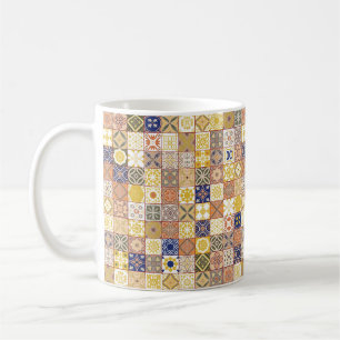 Moroccan tile-Yellow and blue Coffee Mug