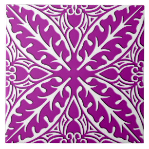 Moroccan tiles - amethyst purple and white