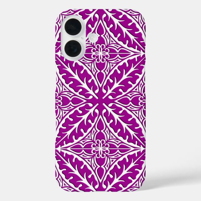 Moroccan tiles - amethyst purple and white Case-Mate iPhone case (Back)