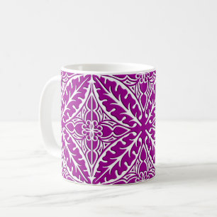 Moroccan tiles - amethyst purple and white coffee mug