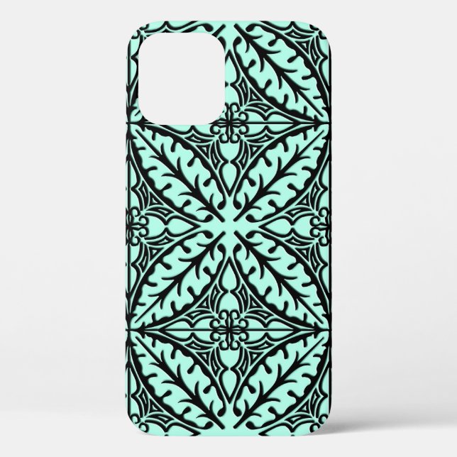 Moroccan tiles - aqua blue and black Case-Mate iPhone case (Back)