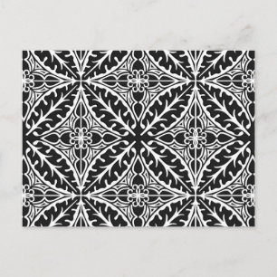 Moroccan tiles - black and white postcard