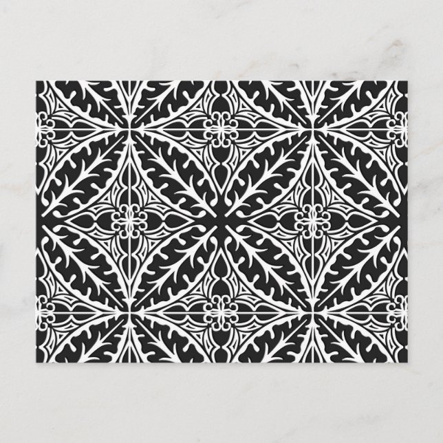 Moroccan tiles - black and white postcard (Front)