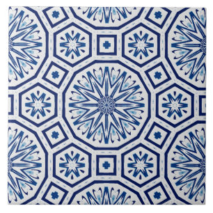 Moroccan tiles,blue tile,All-Over Print Tile
