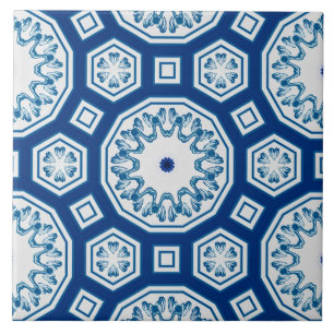 Moroccan tiles,blue tile,All-Over Print Tile