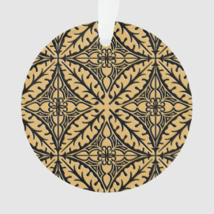 Moroccan tiles - camel tan and black ornament