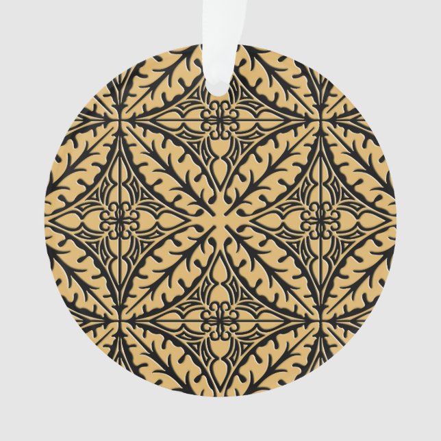 Moroccan tiles - camel tan and black ornament (Front)