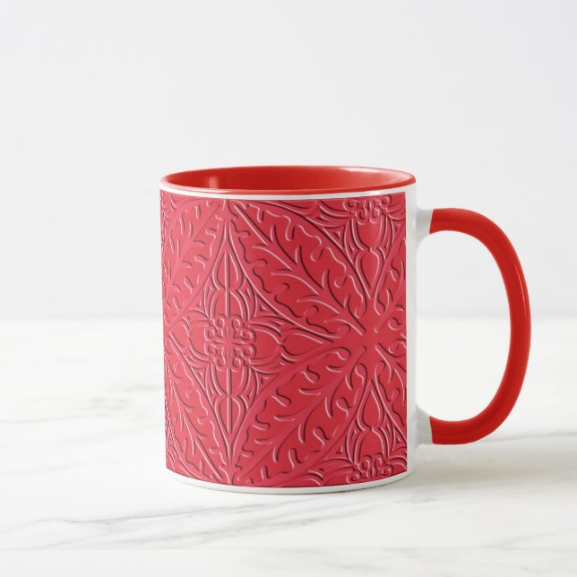 Moroccan tiles - cinnabar red mug (Right)